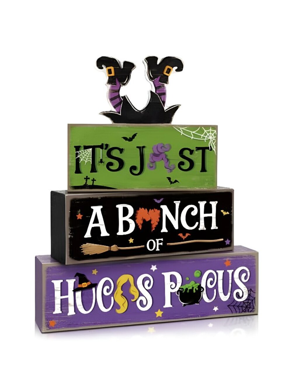 Hocus Pocus Decor, Vintage Halloween Decorations Indoor Table Sign for Home